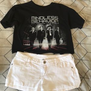 2 for 1 special!!! Band tee and white shorts!